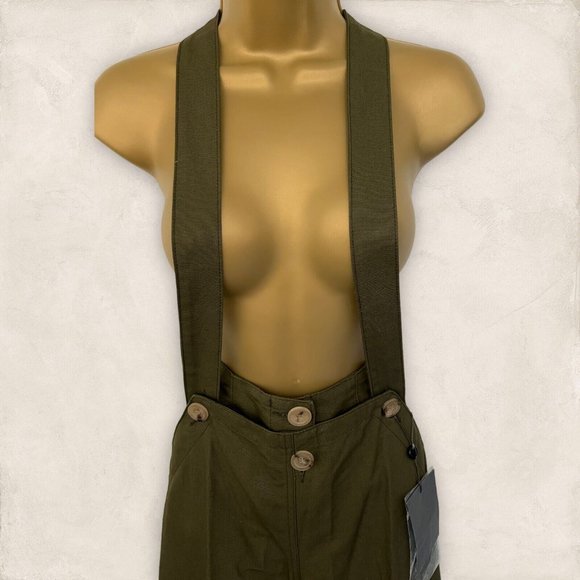 Alexander McQueen MCQ Khaki Canvas Trousers, Braces UK 4 US 0 EU 36 RRP £1075 - Picture 3 of 4
